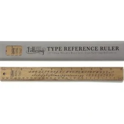 Hot^Love Lettering Wooden Ruler with Typeface Reference, 12"/30cm - Little Painter Art | Exploring the Endless Possibilities of Art