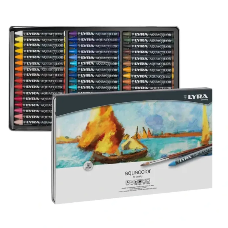 Pigment^LYRA Aquacolor Water-Soluble Wax Crayons - Set of 48 - Little Painter Art | Exploring the Endless Possibilities of Art
