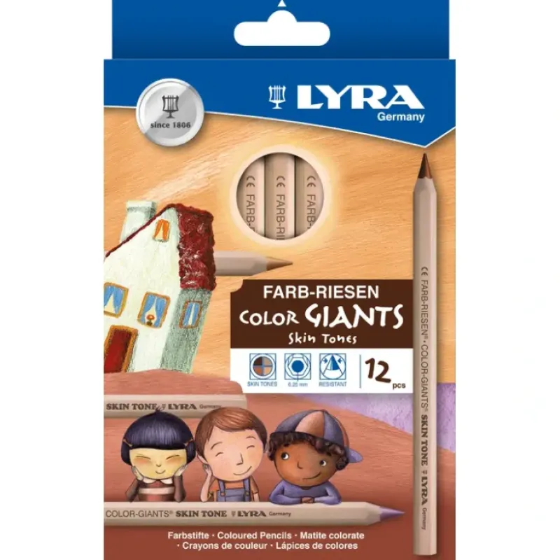 Pigment^LYRA Farb-Riesen Color Giants Skin Tone Colour Pencil Set of 12 - Little Painter Art | Exploring the Endless Possibilities of Art
