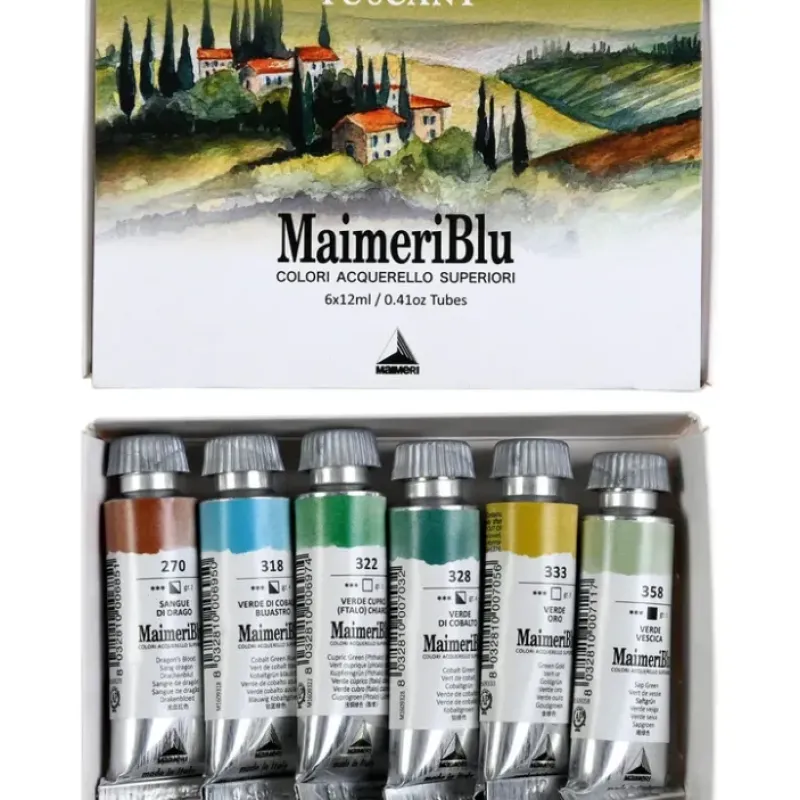Pigment^Maimeri Blu Artist Watercolour - 6 x 12ml Set Tuscany - Little Painter Art | Exploring the Endless Possibilities of Art