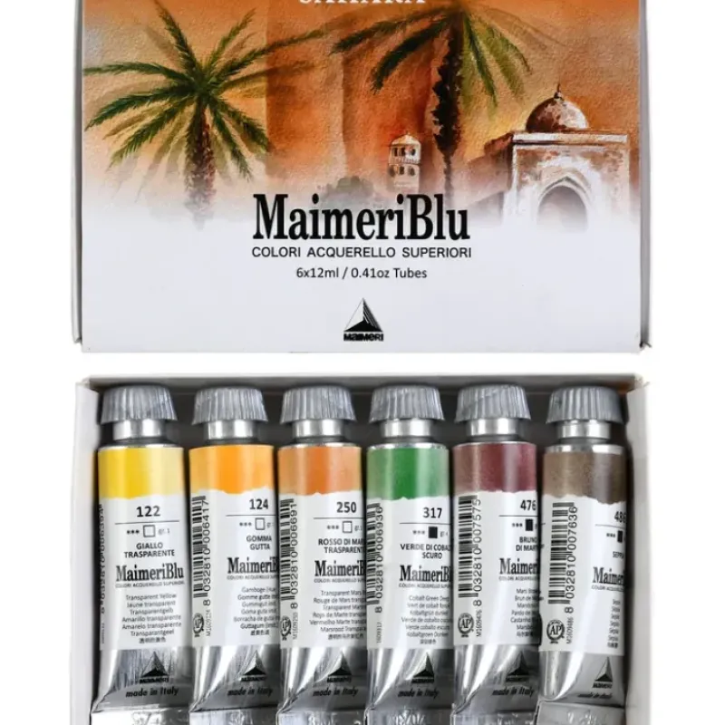 Pigment^Maimeri Blu Artist Watercolour - 6 x 12ml Set Sahara - Little Painter Art | Exploring the Endless Possibilities of Art