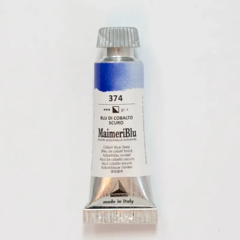 Pigment^Maimeri Blu 12ml 374 Cobalt Blue Deep - Little Painter Art | Exploring the Endless Possibilities of Art