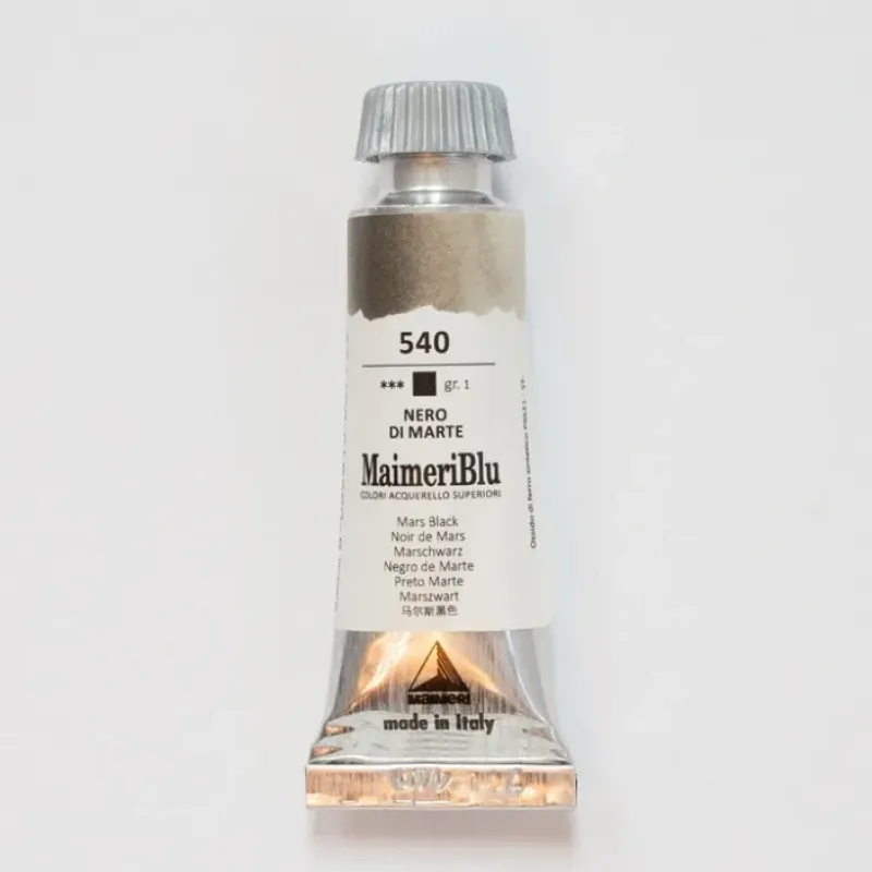 Pigment^Maimeri Blu 12ml 540 Mars Black - Little Painter Art | Exploring the Endless Possibilities of Art