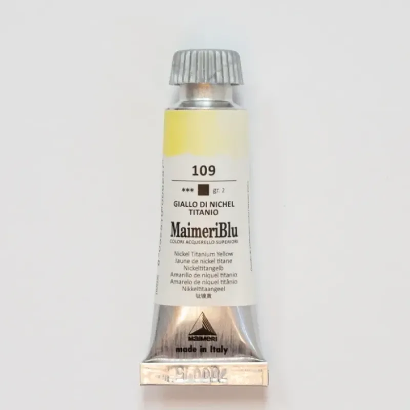 Pigment^Maimeri Blu 12ml 109 Nickel Titanium Yellow - Little Painter Art | Exploring the Endless Possibilities of Art