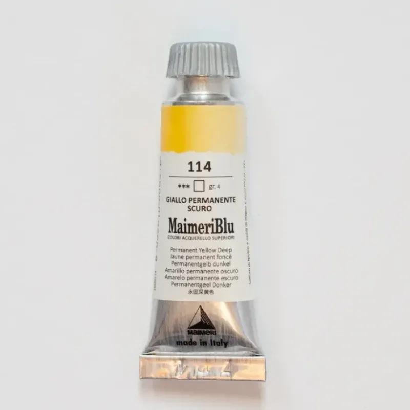Pigment^Maimeri Blu 12ml 114 Permanent Yellow Deep - Little Painter Art | Exploring the Endless Possibilities of Art