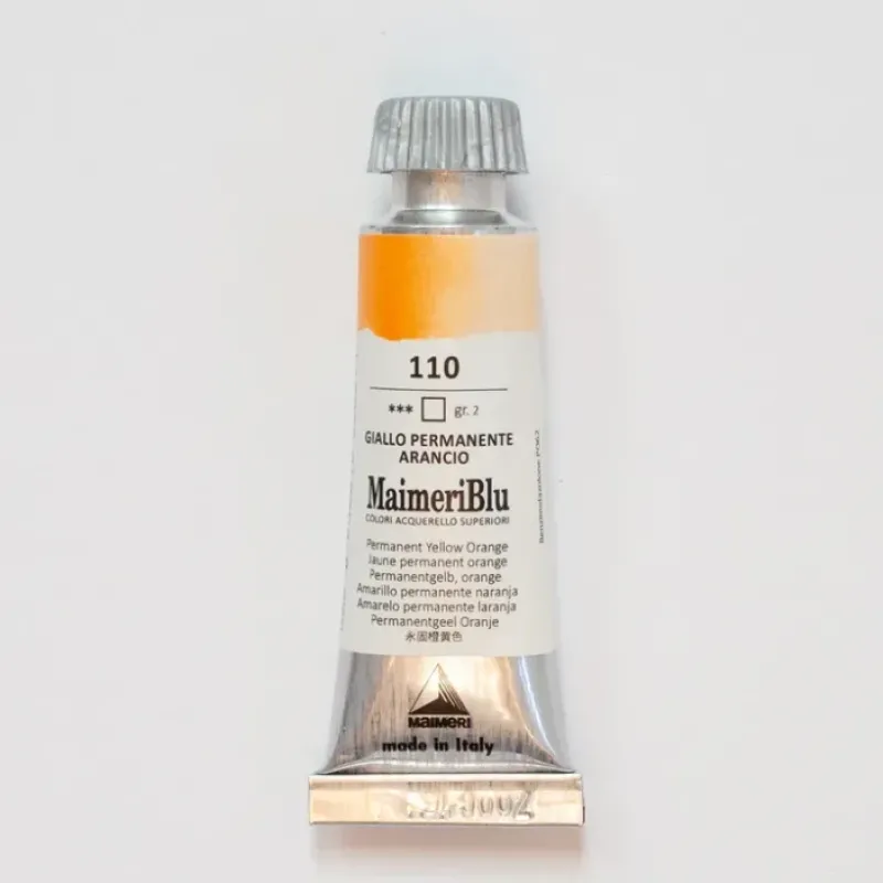 Pigment^Maimeri Blu 12ml 110 Permanent Yellow Orange - Little Painter Art | Exploring the Endless Possibilities of Art