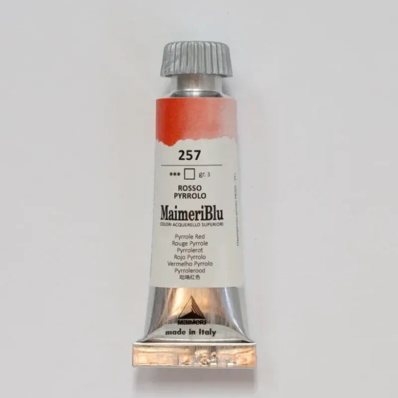 Pigment^Maimeri Blu 12ml 257 Pyrrole Red - Little Painter Art | Exploring the Endless Possibilities of Art