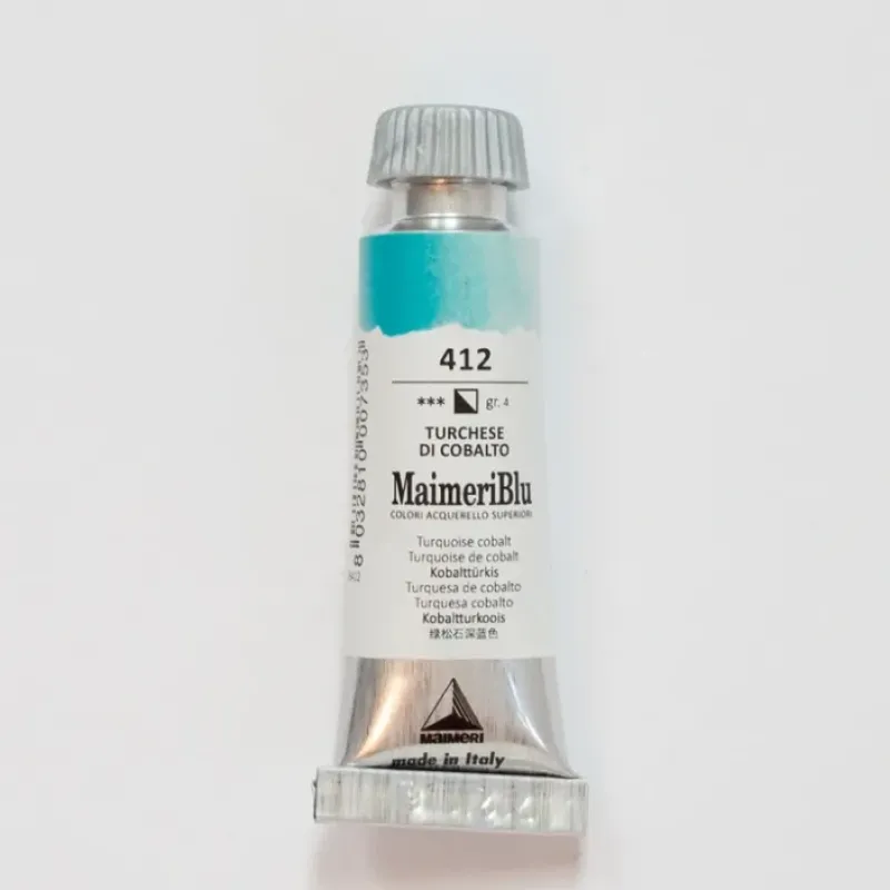Pigment^Maimeri Blu 12ml 412 Turquoise Cobalt - Little Painter Art | Exploring the Endless Possibilities of Art