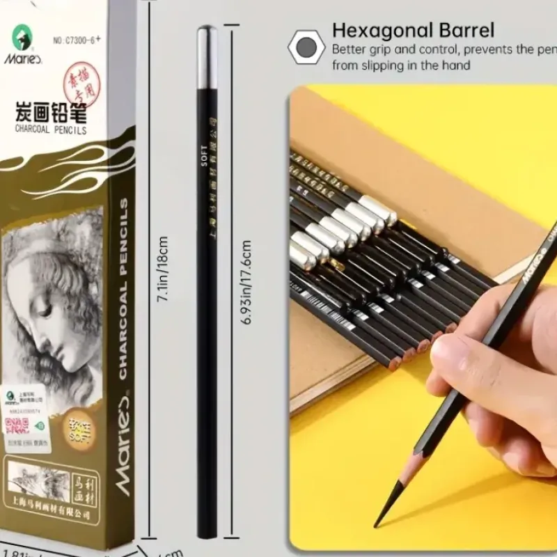 Shop All^Marie's Charcoal Pencils Set of 12 - Little Painter Art | Exploring the Endless Possibilities of Art