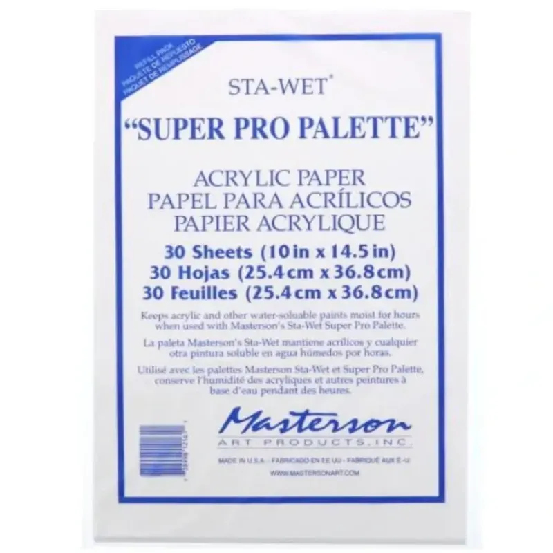 Hot^Masterson Sta-Wet Super Pro Palette Acrylic Refill Sheets 30pk - Little Painter Art | Exploring the Endless Possibilities of Art