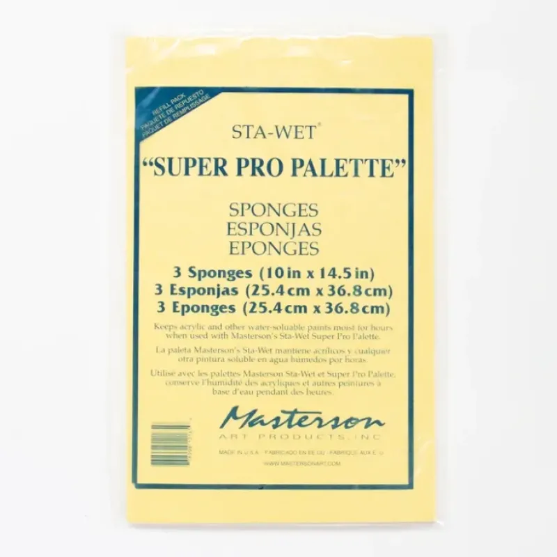 Shop All^Masterson Sta-Wet Super Pro Palette Sponge Refill Pack of 3 - Little Painter Art | Exploring the Endless Possibilities of Art