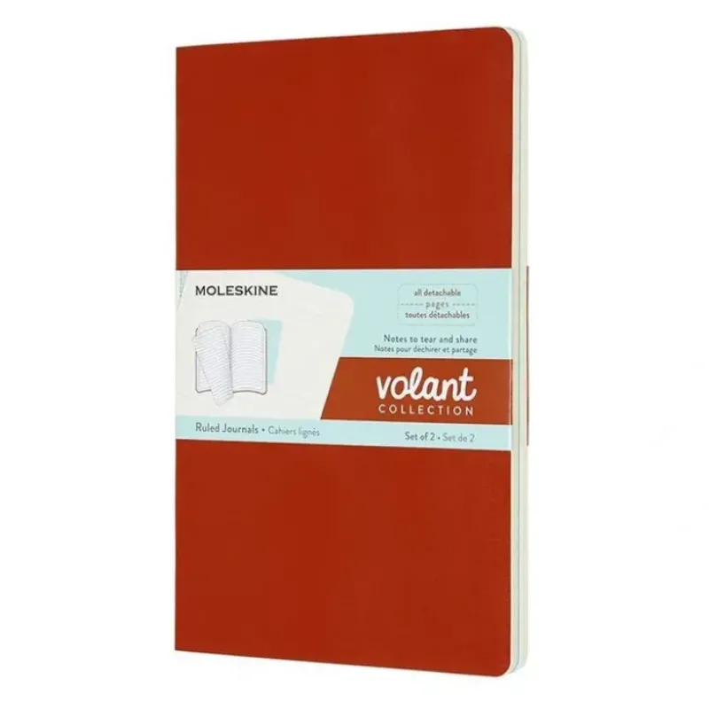 Hot^Moleskine Large Ruled Volant Notebooks 2pk - Coral Orange & Aquamarine - Little Painter Art | Exploring the Endless Possibilities of Art